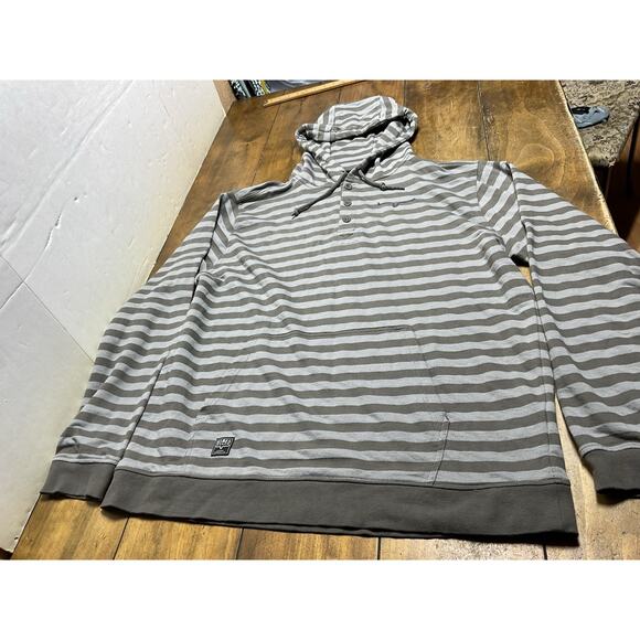 Kimes Ranch Hoodie Mens 2XL Gray Henley Striped Sweater Western Work Cowboy - Picture 1 of 9